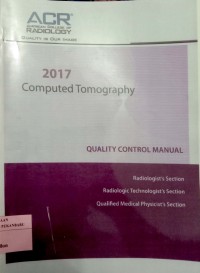 Computed Tomografi Quality Control Manual